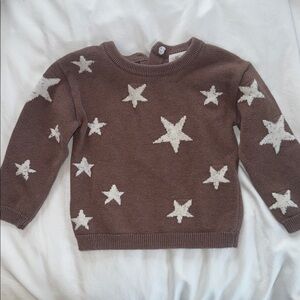 Kids Brown Sweater with White Star Pattern